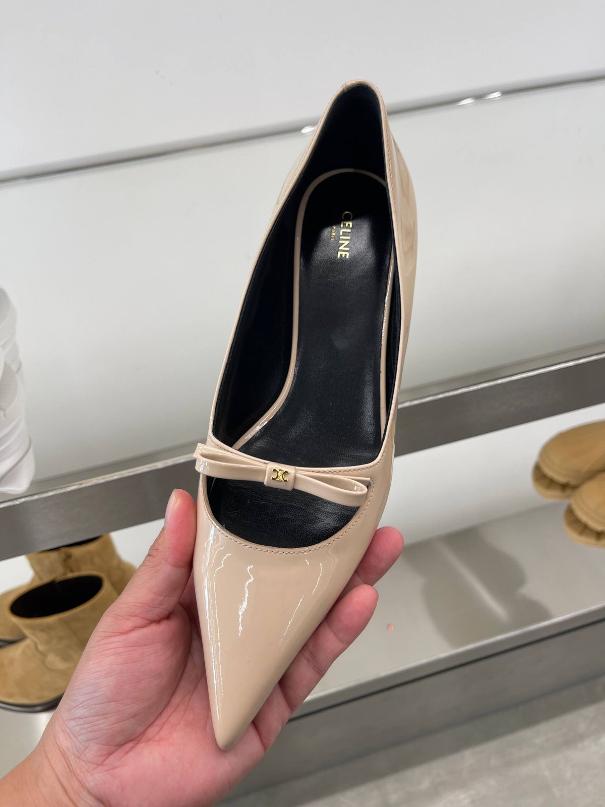 Celine Anais Pump in Patent Calfskin