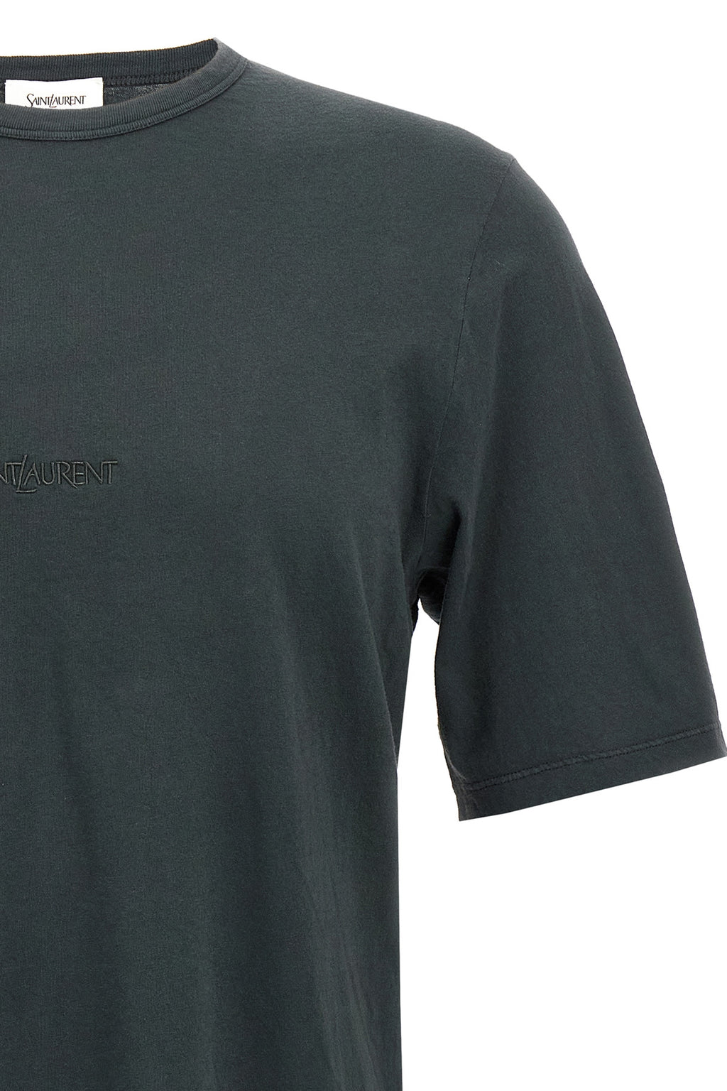 SAINT LAURENT Logo embroidery t-shirt For Men 100% cotton