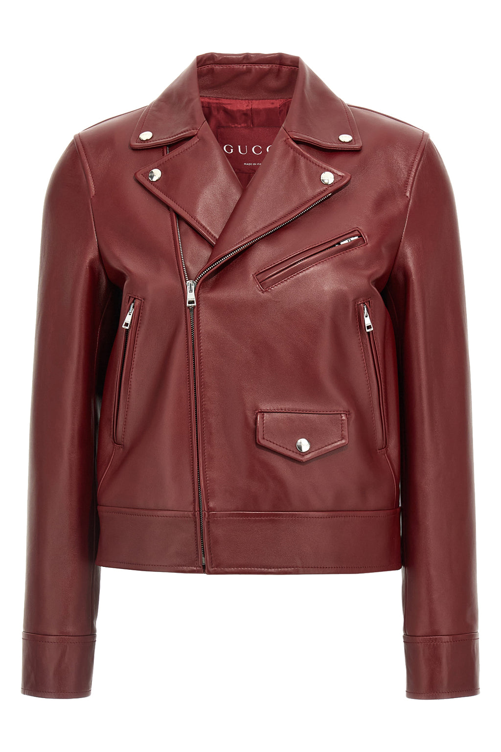 GUCCI Leather biker jacket For Women 100% lamb leather (Ovis Aries)