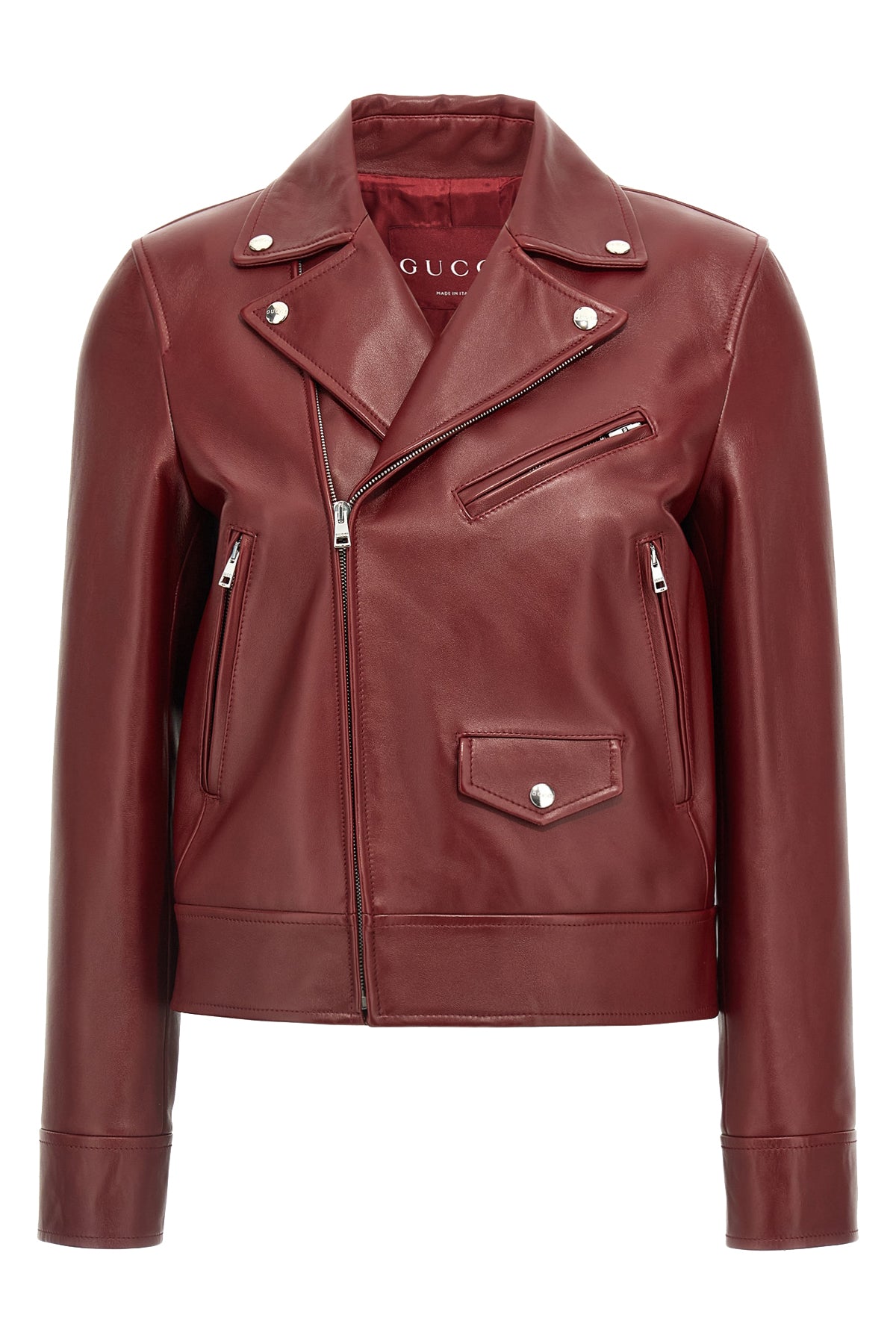 GUCCI Leather biker jacket For Women 100% lamb leather (Ovis Aries)