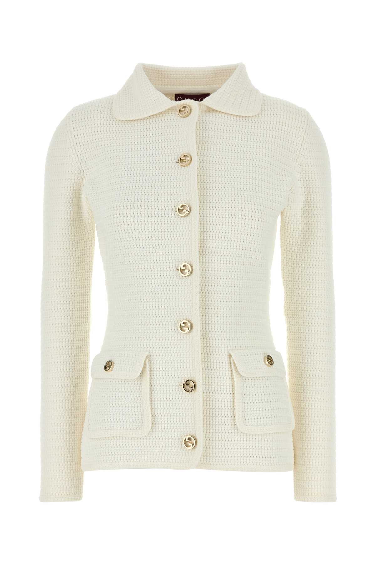 GUCCI L/S POLO/NK CRDGN For Women Exterior: 97% Cotton 2% Nylon 1% Elastane