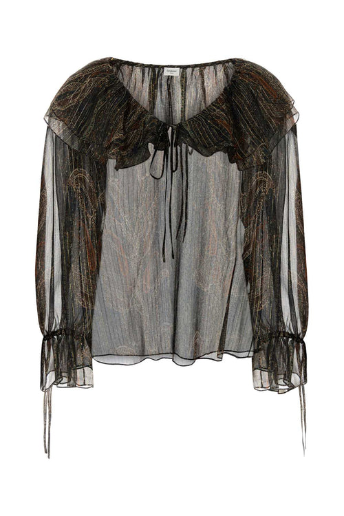 SAINT LAURENT BLOUSE For Women Exterior: 95% Silk 5% Metallic fibers