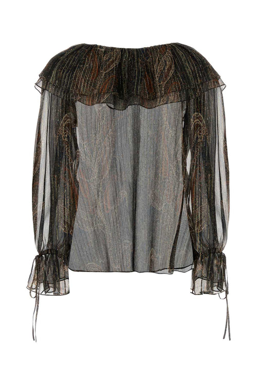 SAINT LAURENT BLOUSE For Women Exterior: 95% Silk 5% Metallic fibers
