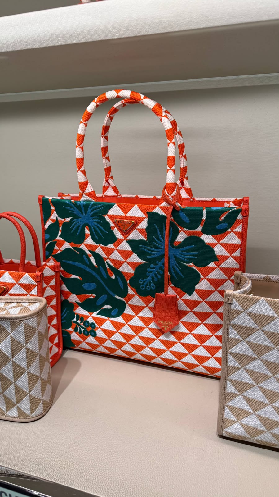 Symbole embroidered fabric tote bag