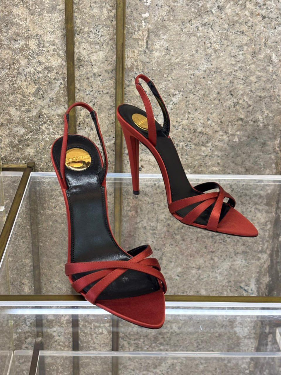 Blade Slingback Sandals in Satin