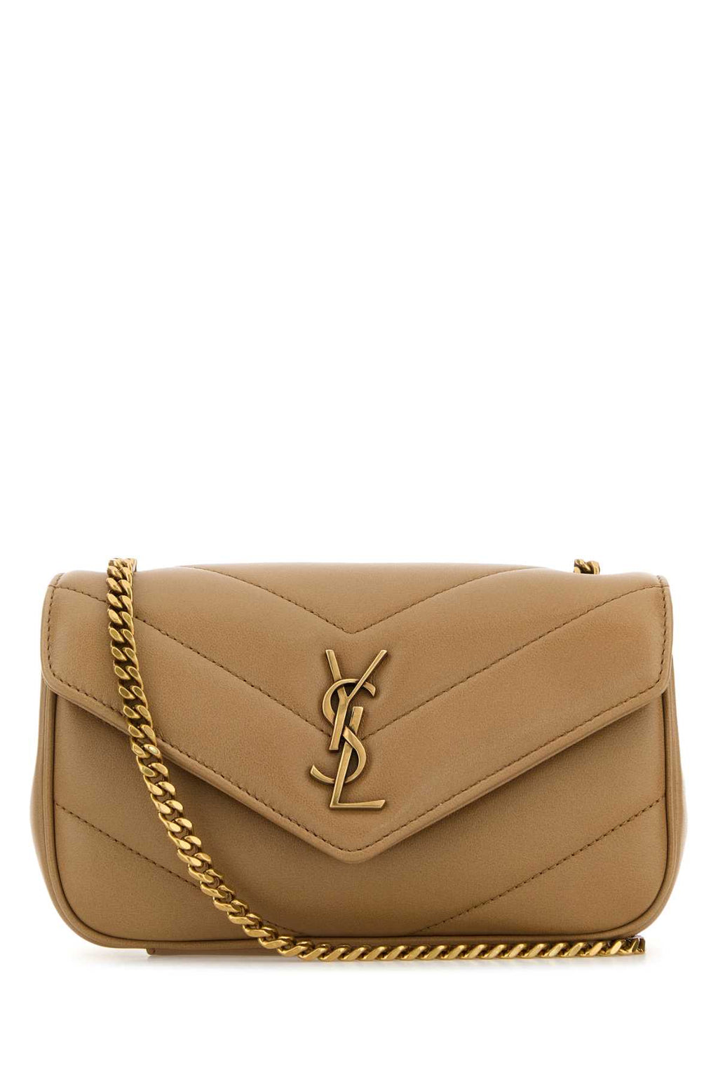 SAINT LAURENT YSL PW MINI LOU LOU For Women Exterior: 100% Lamb Lining: 100% Leather Finishing: Antiqued golden brass