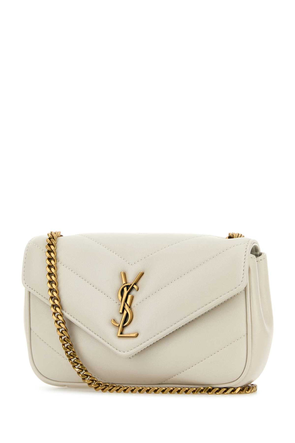 SAINT LAURENT YSL PW MINI LOU LOU For Women Exterior: 100% Lamb Lining: 100% Leather Finishing: Antiqued golden brass