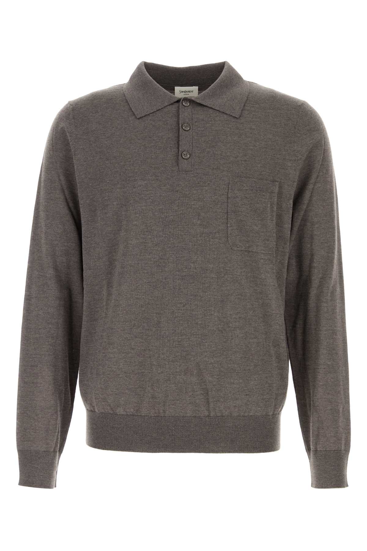 SAINT LAURENT POLO MANCHES LONGUES For Men Exterior: 100% Virgin wool