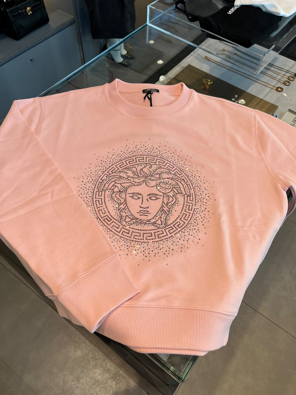 Medusa Crystal Embellished Sweatshirt