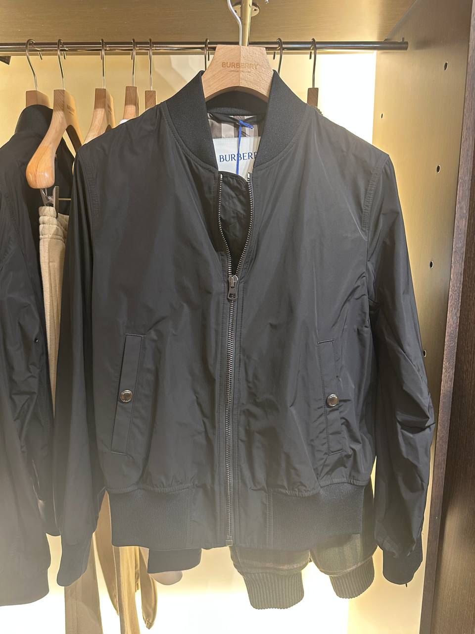 Reversible Check Nylon Bomber Jacket