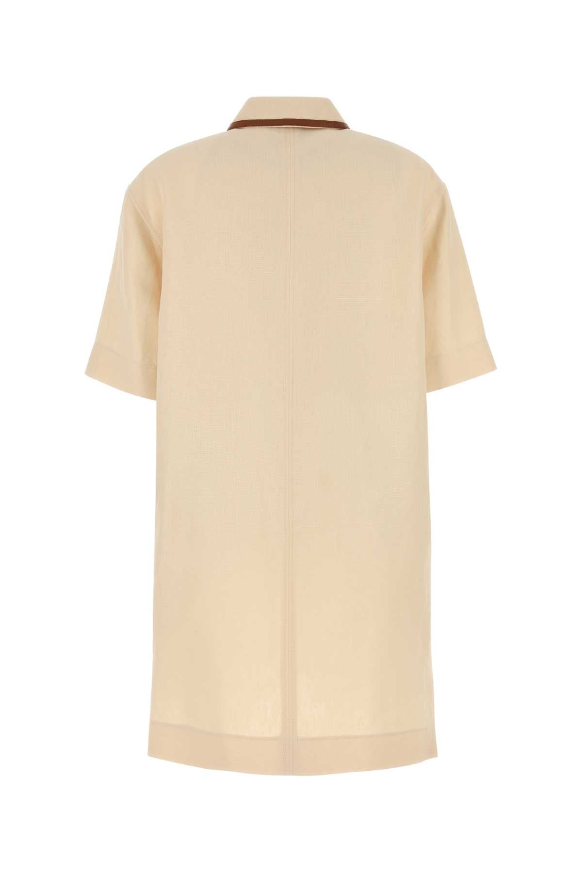 GUCCI DRS LINEN W/HORSEBIT&LEATHR_8 For Women Exterior: 100% Linen