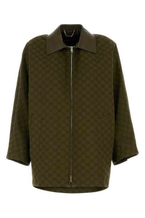 GUCCI BOMBER -W/LEA W/HORN For Women Exterior: 70% Cotton 30% Polyester Lining: 100% Viscose