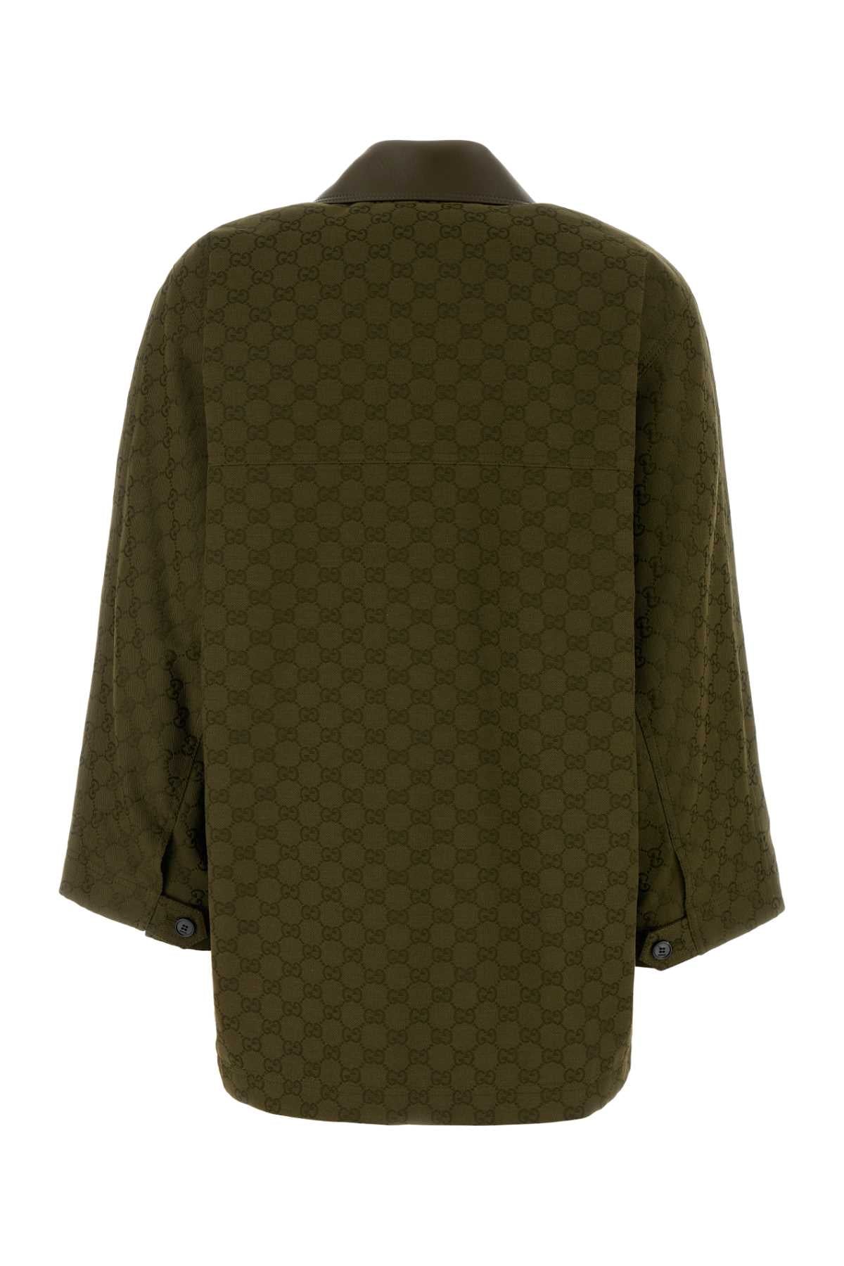 GUCCI BOMBER -W/LEA W/HORN For Women Exterior: 70% Cotton 30% Polyester Lining: 100% Viscose