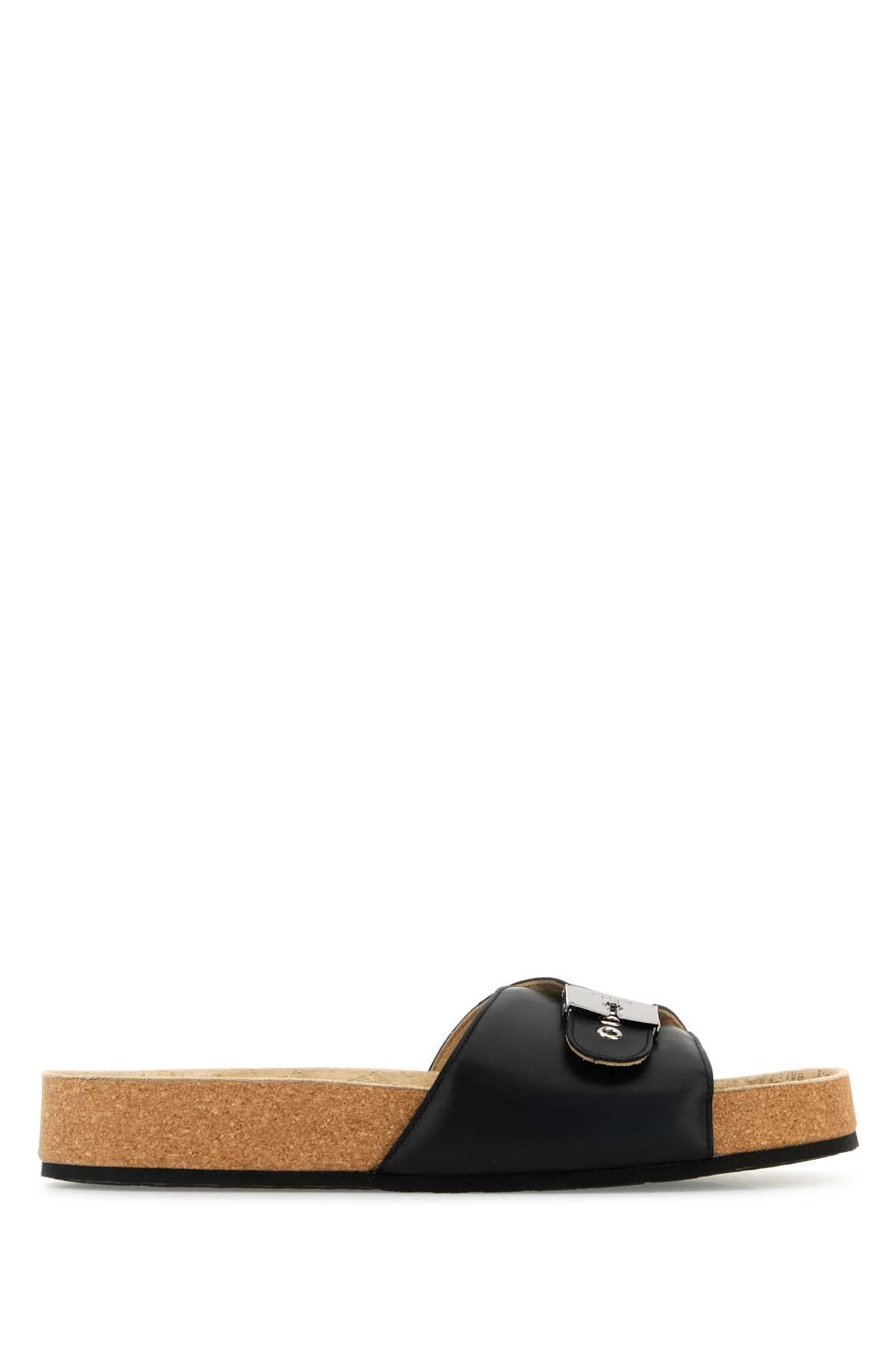BALENCIAGA SCHOLL SANDAL FLAT For Men Exterior: 100% Calf Interior: 100% Leather Sole: Rubber