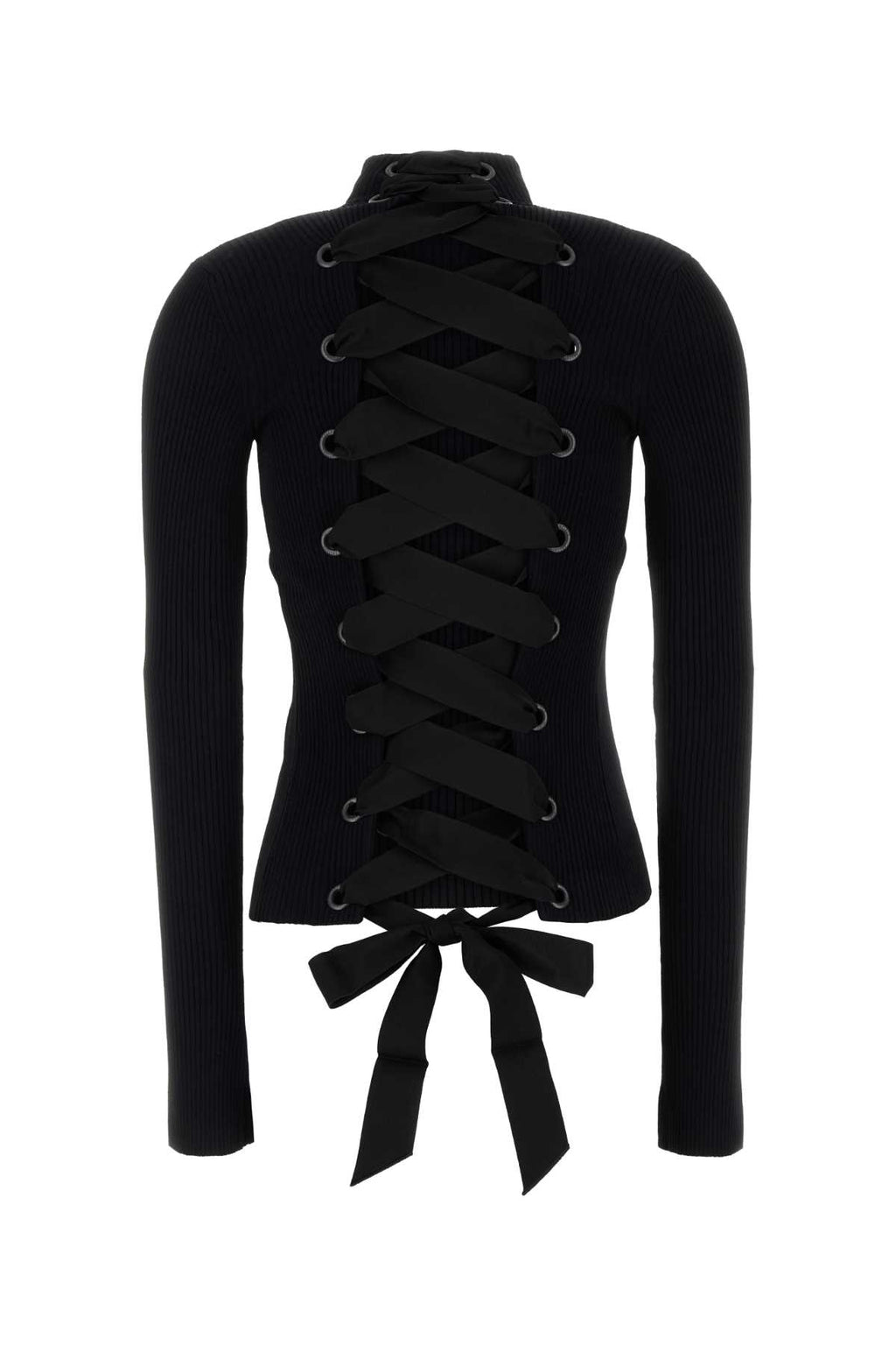 BALENCIAGA LACE TURTLENECK For Women Exterior: 65% Viscose 21% Nylon 12% Polyester 2% Elastane