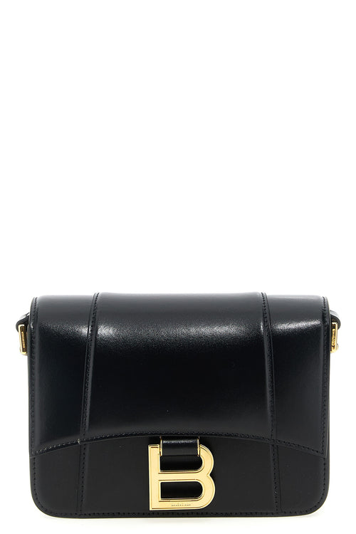 BALENCIAGA 'Flap Hourglass' small crossbody bag For Women 100% calfskin leather (Bos Taurus)