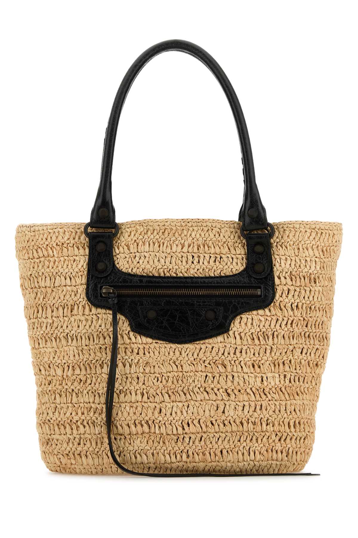 BALENCIAGA LE CITY For Women Exterior: 100% Raffia 100% Lamb Finishing: Enameled metal