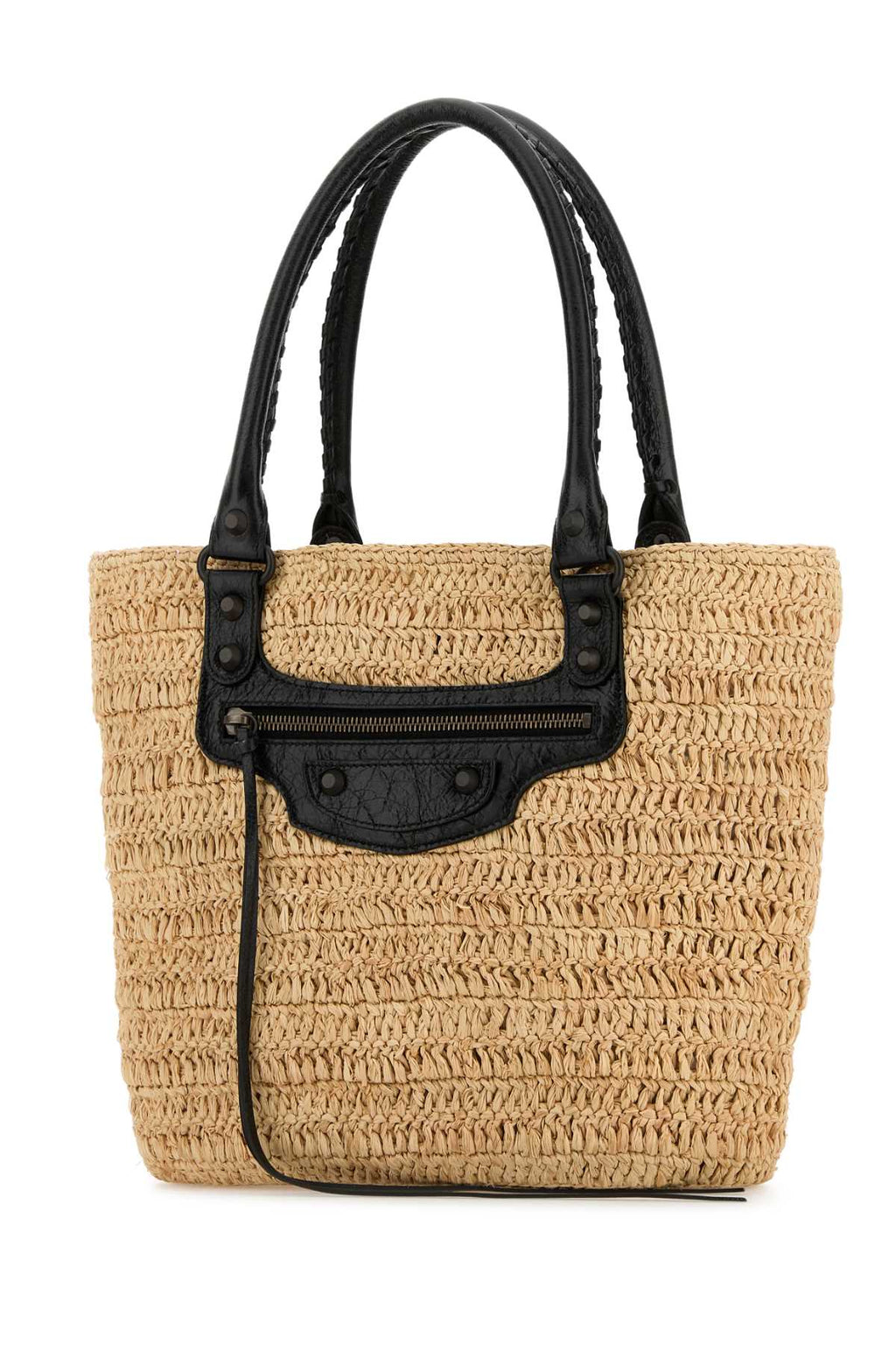 BALENCIAGA LE CITY For Women Exterior: 100% Raffia 100% Lamb Finishing: Enameled metal