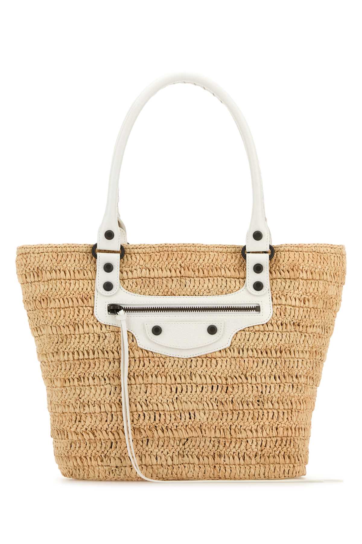 BALENCIAGA LE CITY For Women Exterior: 100% Raffia 100% Lamb Finishing: Enameled metal