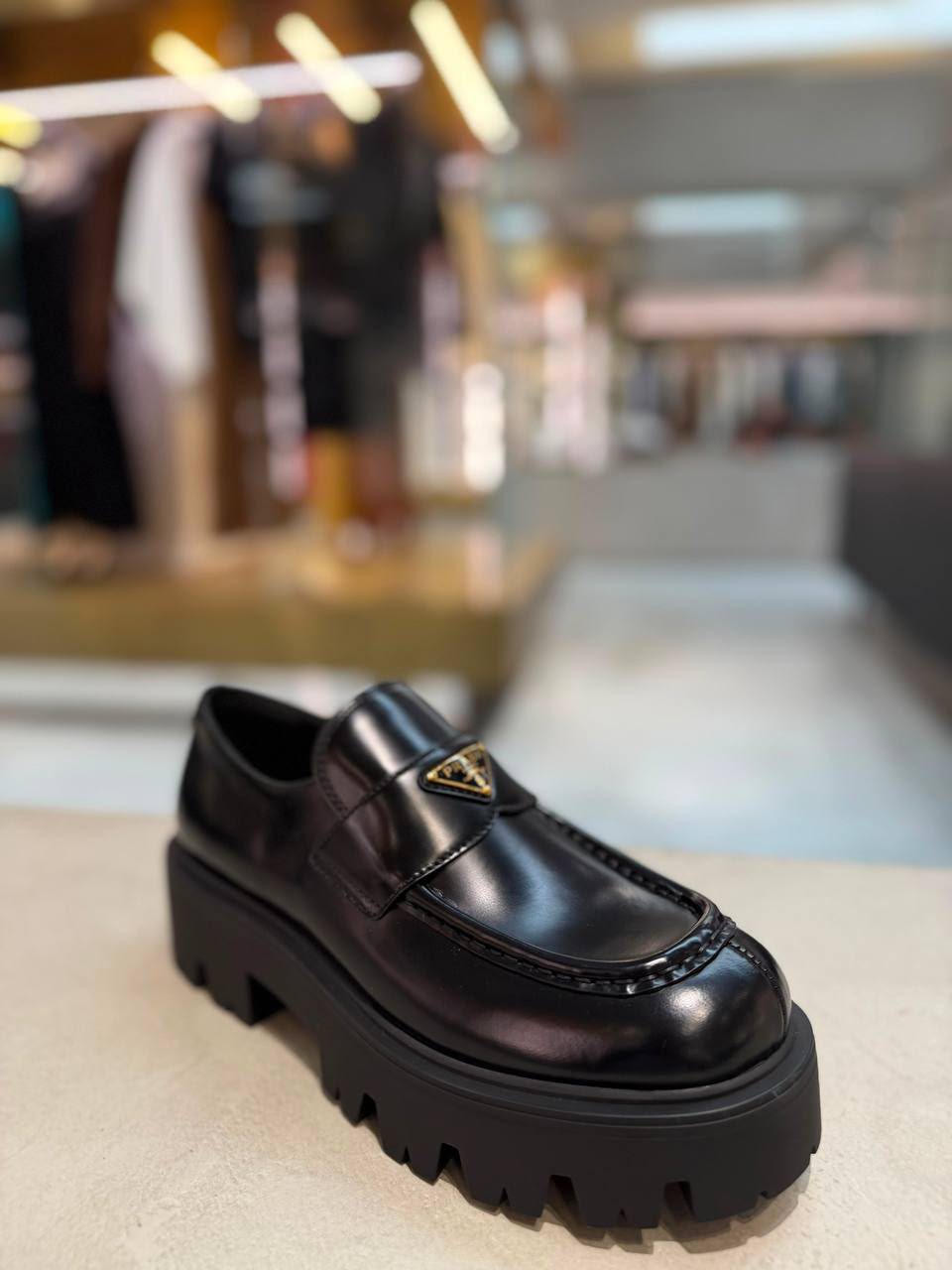 Suede Loafers with Lug Sole