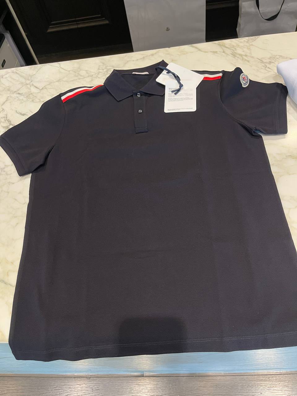 Tricolor Stripe Polo Shirt