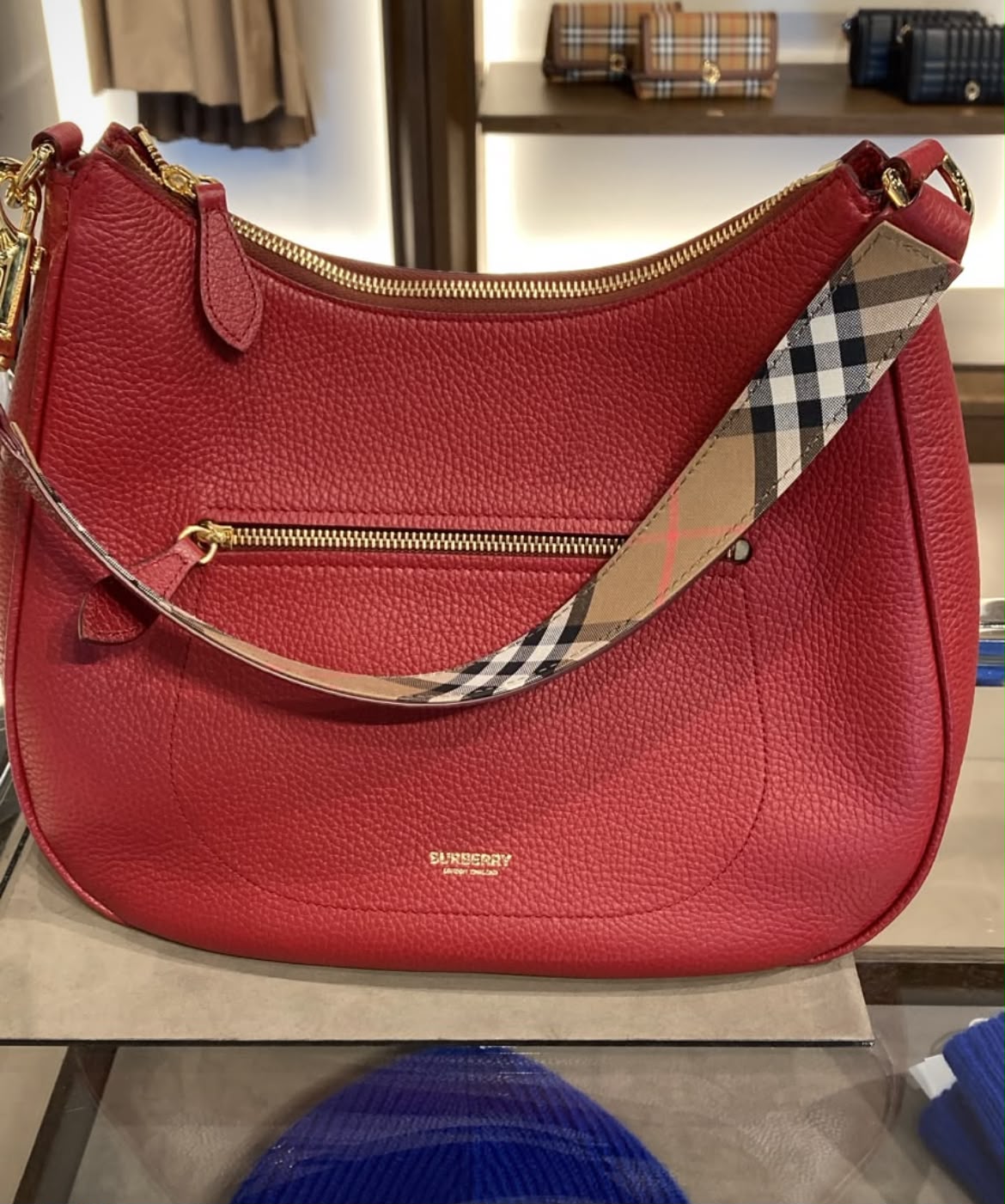 Medium Grainy Leather Hobo Bag