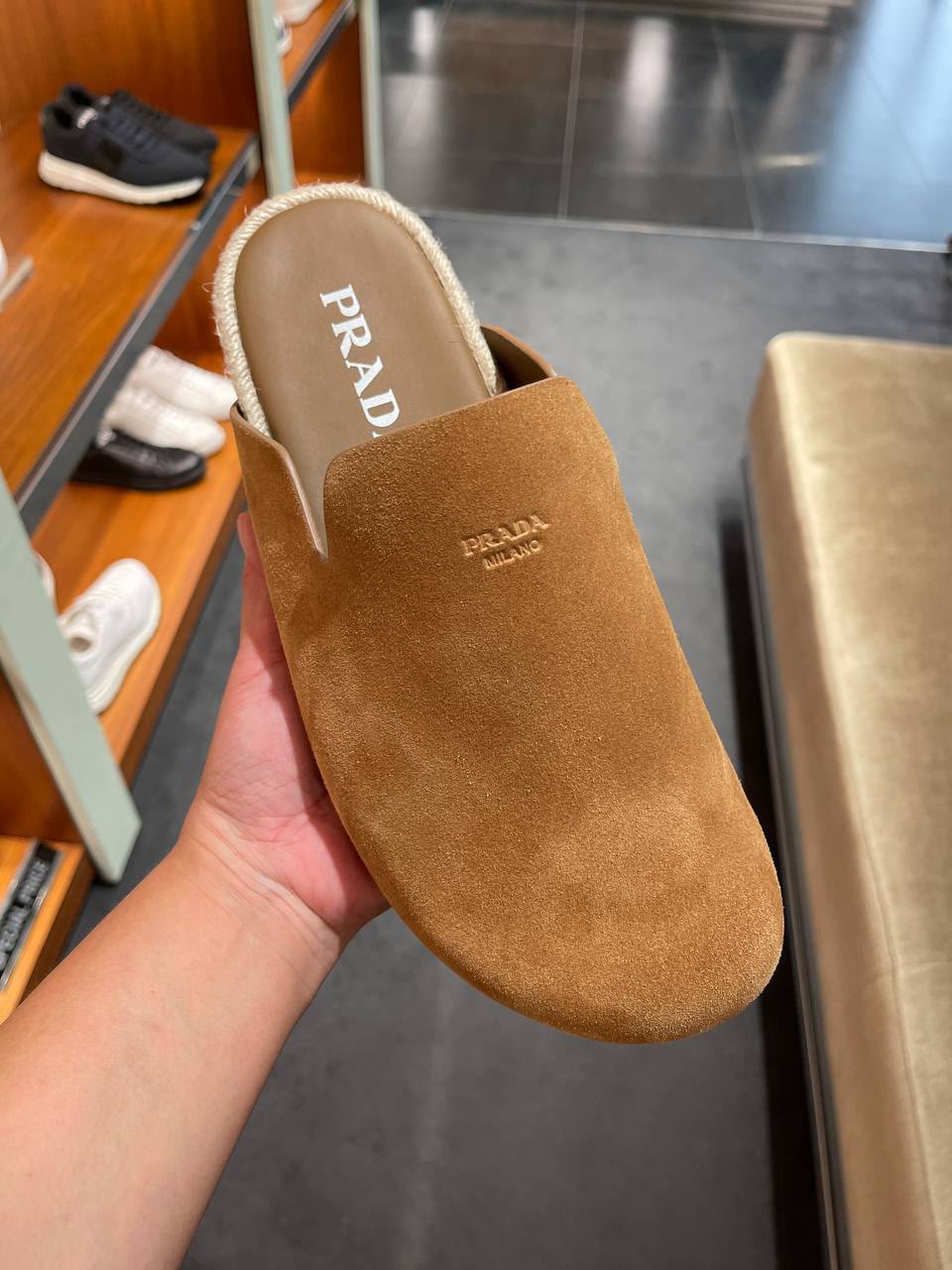 Suede Espadrille Mules