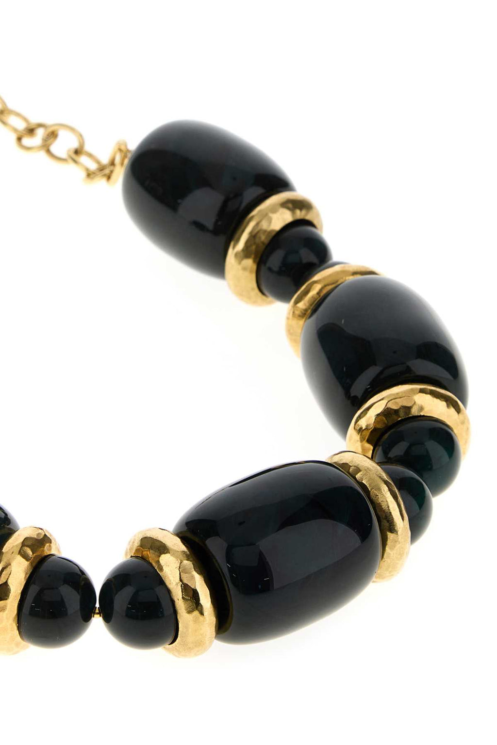 SAINT LAURENT COLLIER COURT TONNEA For Women Exterior: 100% Resin 100% Metal Finishing color: Antiqued golden metal