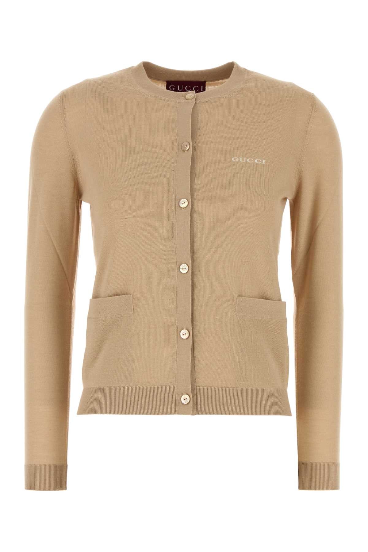 GUCCI L/S CW/NK CRDGN FINE WS/SE PLA For Women Exterior: 70% Cashmere 30% Silk