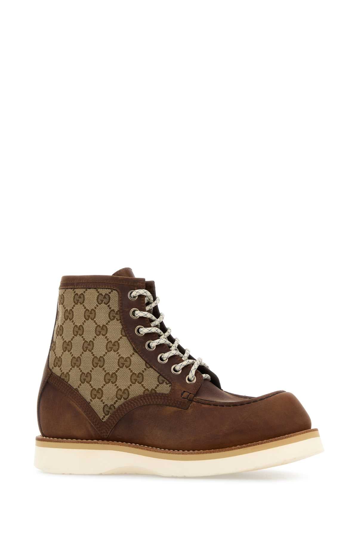 GUCCI M ALA BOOTIE GG CNVS + LTHR RS For Men CALF SKINT 65% POLYESTER T 18% COTTON T 17% POLYAMIDE