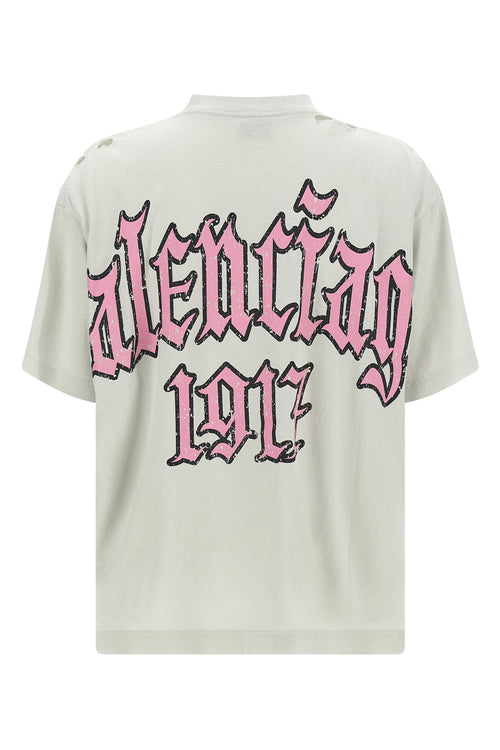 BALENCIAGA 'Blackletter Script' T-shirt For Women 100% cotton