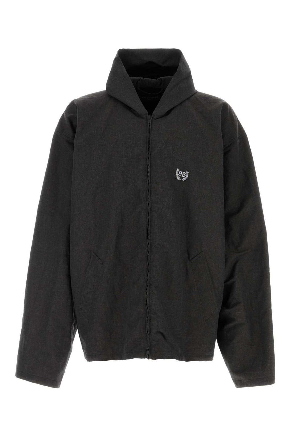 BALENCIAGA Hooded Zip-Up Jacket For Men Exterior: 58% Linen 42% Cotton Lining: 100% Cupro
