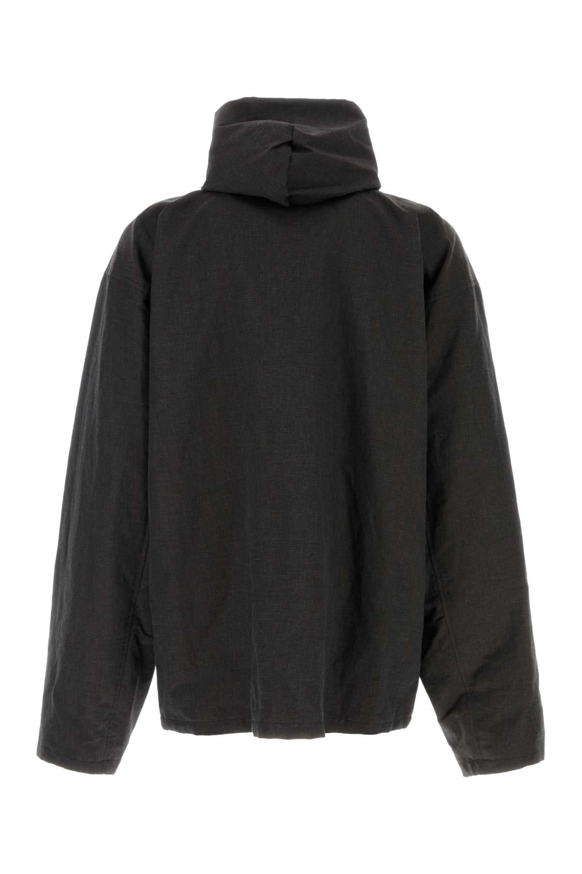 BALENCIAGA Hooded Zip-Up Jacket For Men Exterior: 58% Linen 42% Cotton Lining: 100% Cupro