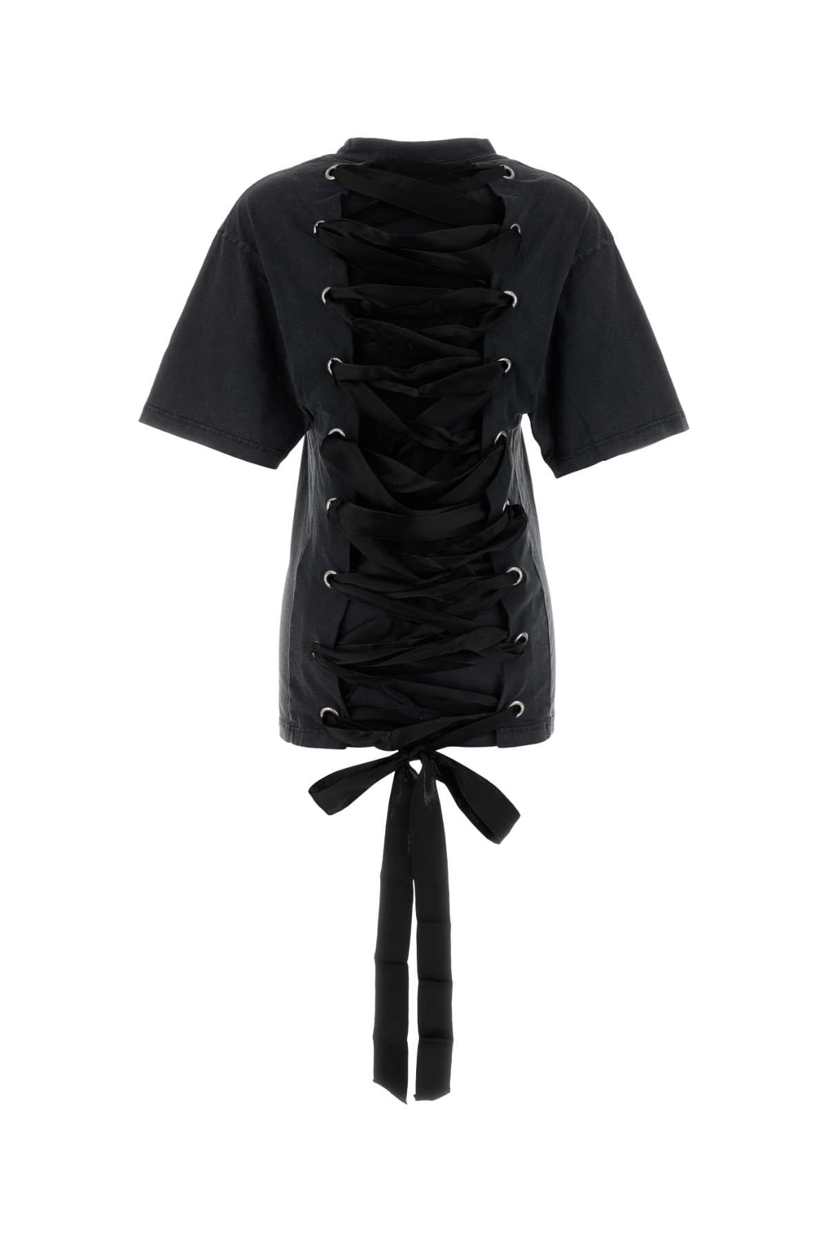BALENCIAGA LACE-UP T-SHIRT For Women Exterior: 100% Cotton