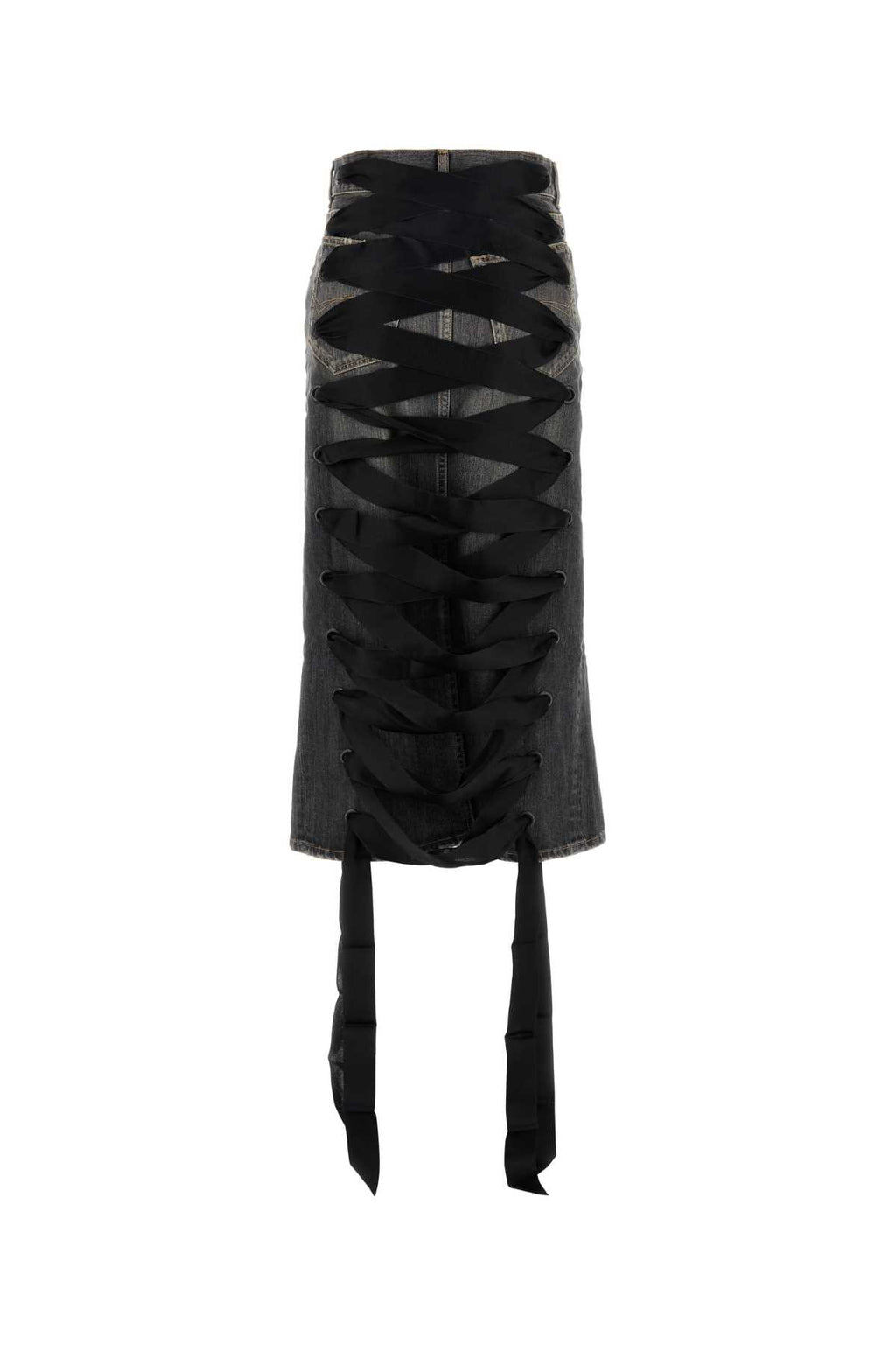 BALENCIAGA LACE- UP SKIRT For Women Exterior: 100% Cotton