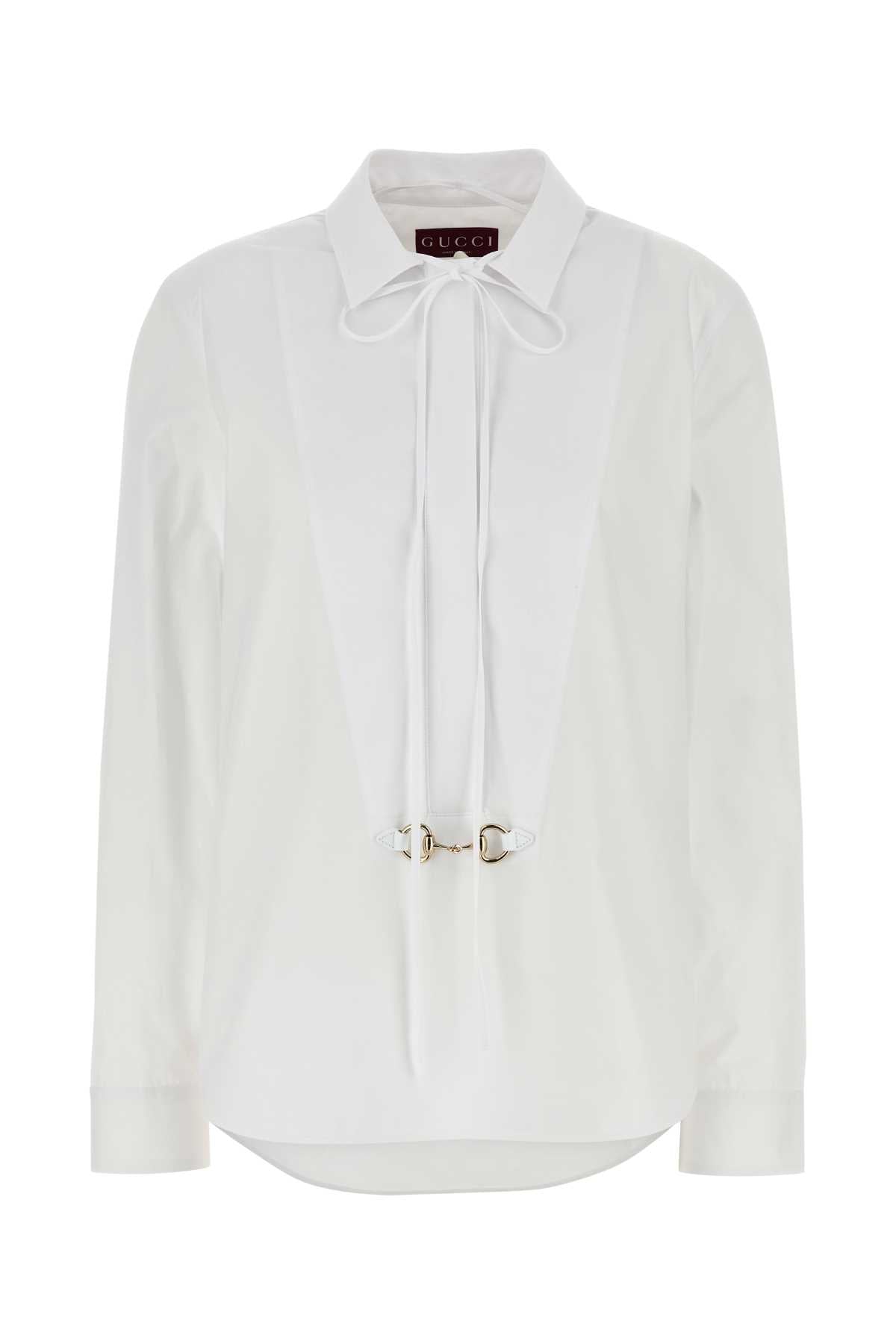 GUCCI SHIRT CTN POPELINE W/HORSEBIT For Women Exterior: 100% Cotton