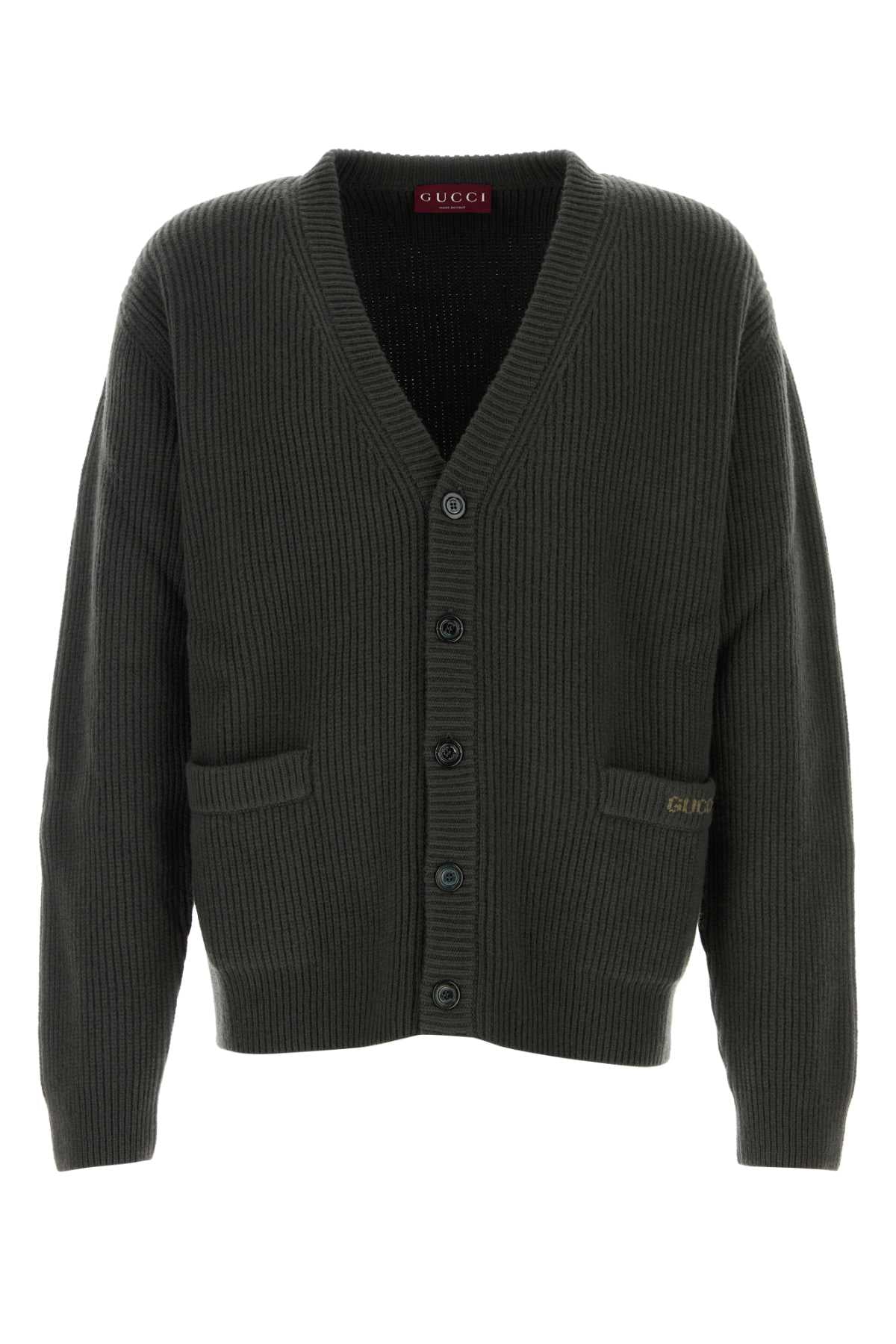 GUCCI L/S CARDIGAN WOOL For Men mother pearlT 70% VIRGIN WOOL T 30% CASHMERE