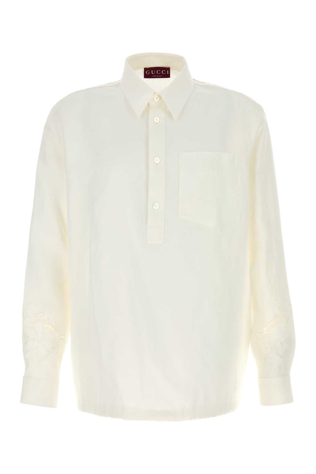 GUCCI POLO SHIRT PLAIN LINEN W/MOP For Men Exterior: 100% Linen