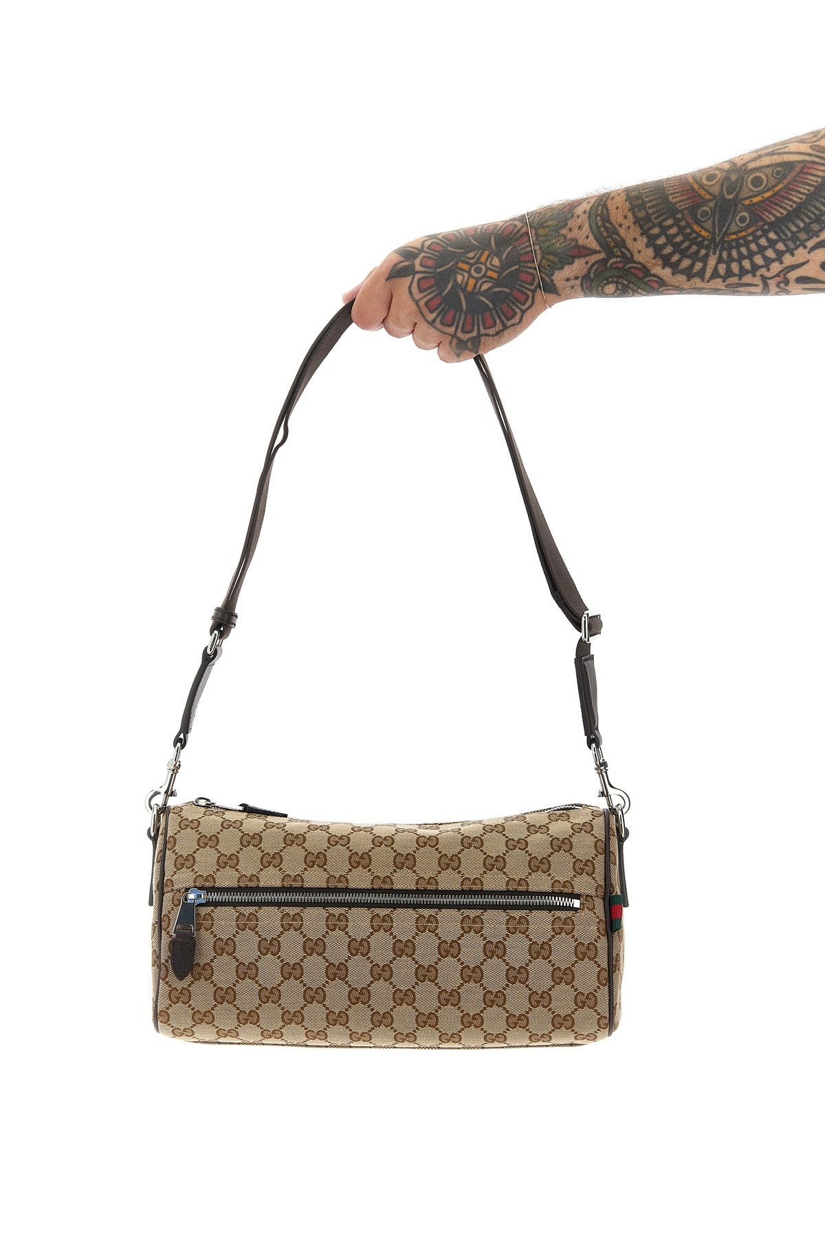 GUCCI Small GG cylindrical shoulder strap For Men 65% polyester 18% cotton 17% polyamide