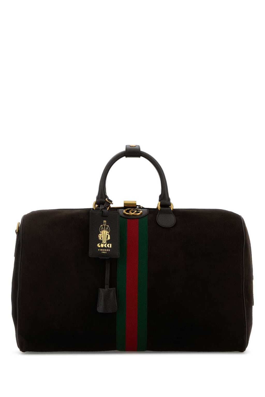 GUCCI TRAVEL BAG For Women Exterior: 100% Suede Lining: 100% Fabric Finishing: Antiqued golden metal