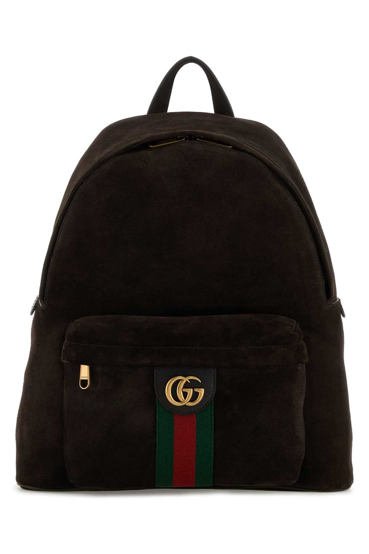 GUCCI BACKPACK For Men Exterior: 100% Suede Intero: 100% Fabric Finishing: Antiqued golden metal