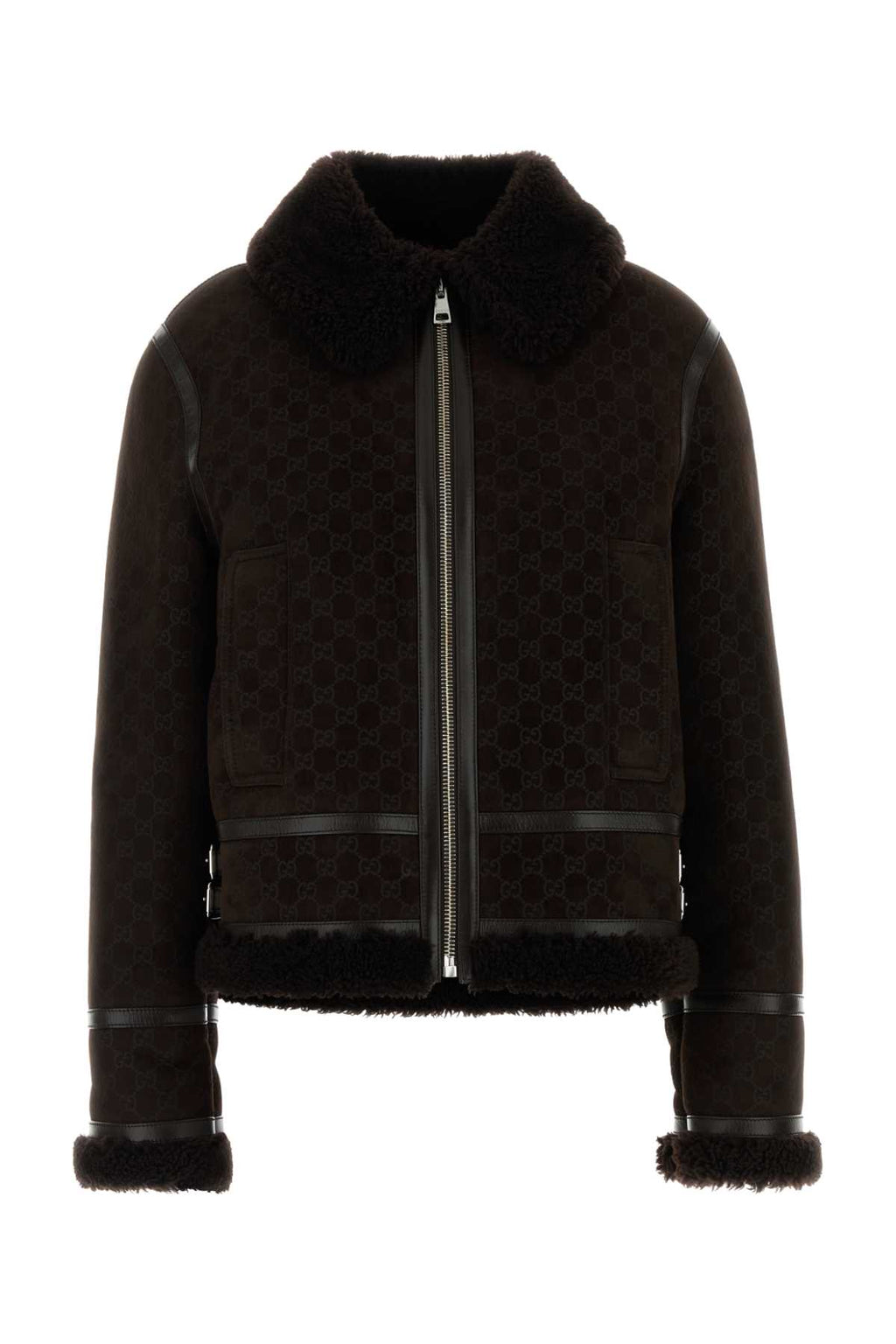 GUCCI BIKER GG LEATHR & SHEARLING_65 For Women Exterior: 100% Lamb