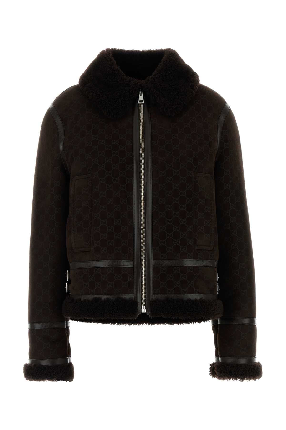GUCCI BIKER GG LEATHR & SHEARLING_65 For Women Exterior: 100% Lamb