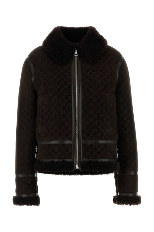 GUCCI BIKER GG LEATHR & SHEARLING_65 For Women Exterior: 100% Lamb