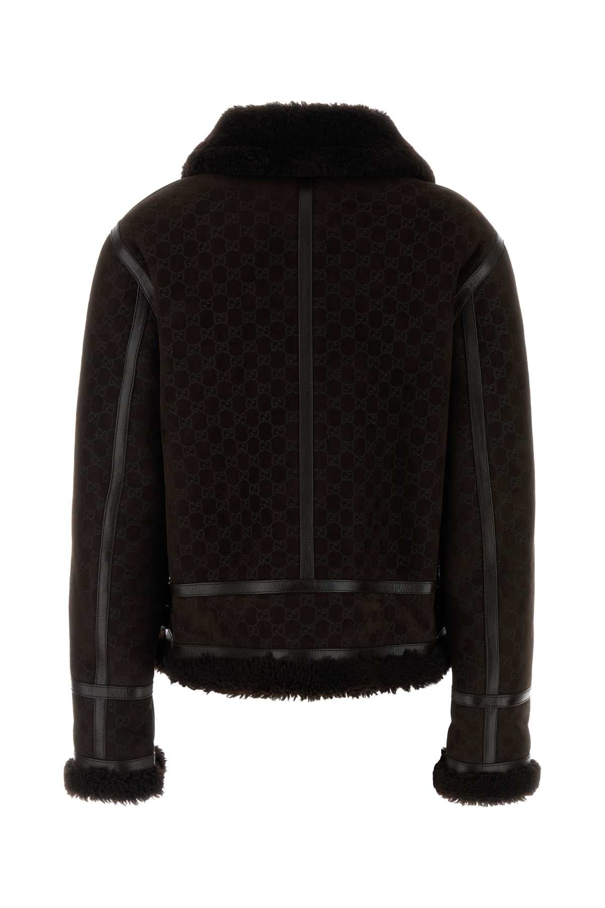 GUCCI BIKER GG LEATHR & SHEARLING_65 For Women Exterior: 100% Lamb