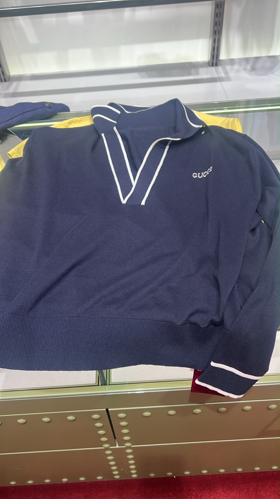 Cotton Knit Polo Sweater
