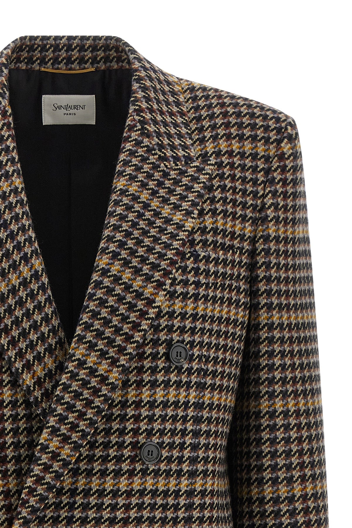 saint laurent Double-breasted houndstooth blazer
