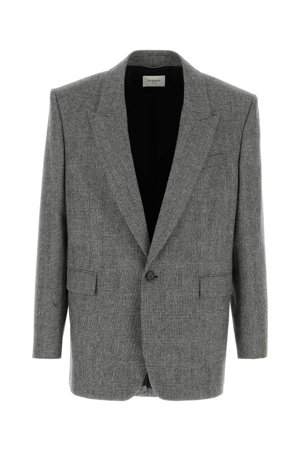 SAINT LAURENT VESTE UN BOUTON COL For Men Exterior: 100% Wool Lining: 100% Silk