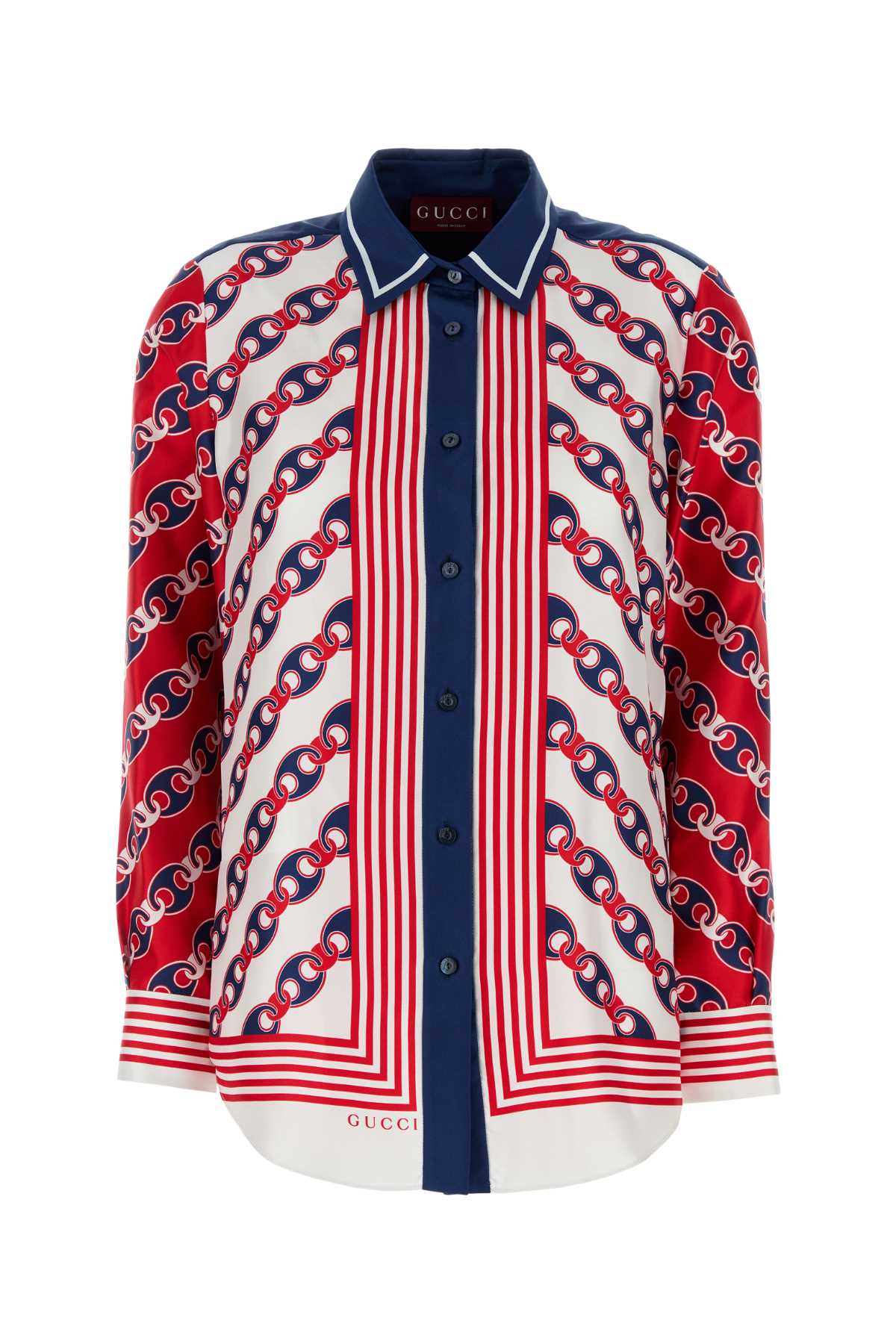 GUCCI SHIRT MARINA CHAIN FOULARD W/M For Women Exterior: 100% Silk