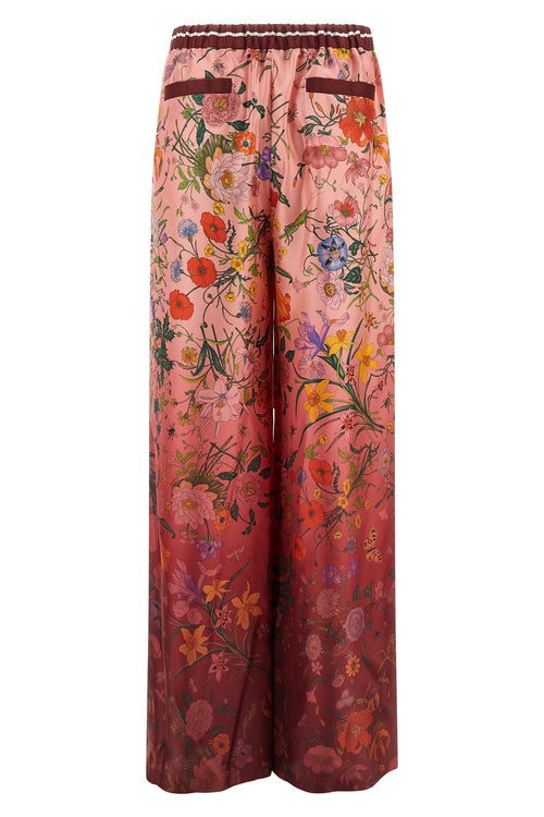 GUCCI 'Flora' print pants For Women 100% silk